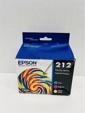 New Genuine Epson 212 Cyan Magenta Yellow Ink Cartridges Exp 06/ 2025 New In Box